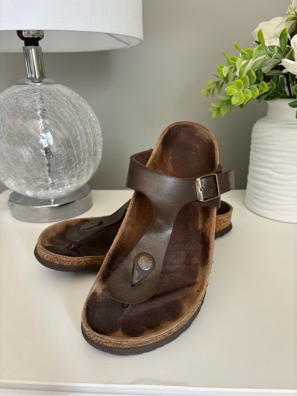 Birkenstock Gizeh Dark Brown Birko-Flor Thong Sandals | EU 38 - Picture 1 of 9